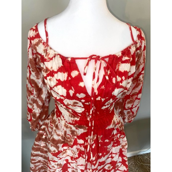 Young fabulous and broke cute red flowy midi juniper dress small 0013 - Picture 11 of 14